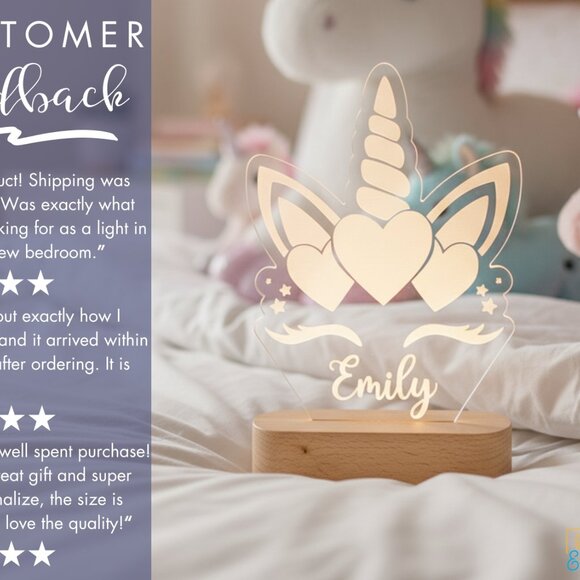 Custom Unicorn LED Night Light – Fun and Magical Kids’ Room Decor - Picture 7 of 8